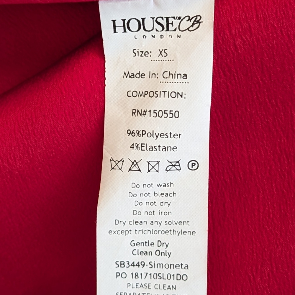 House of CB Red Simoneta Satin Tailored Jacket Mini Dress Size XS - Picture 7 of 16